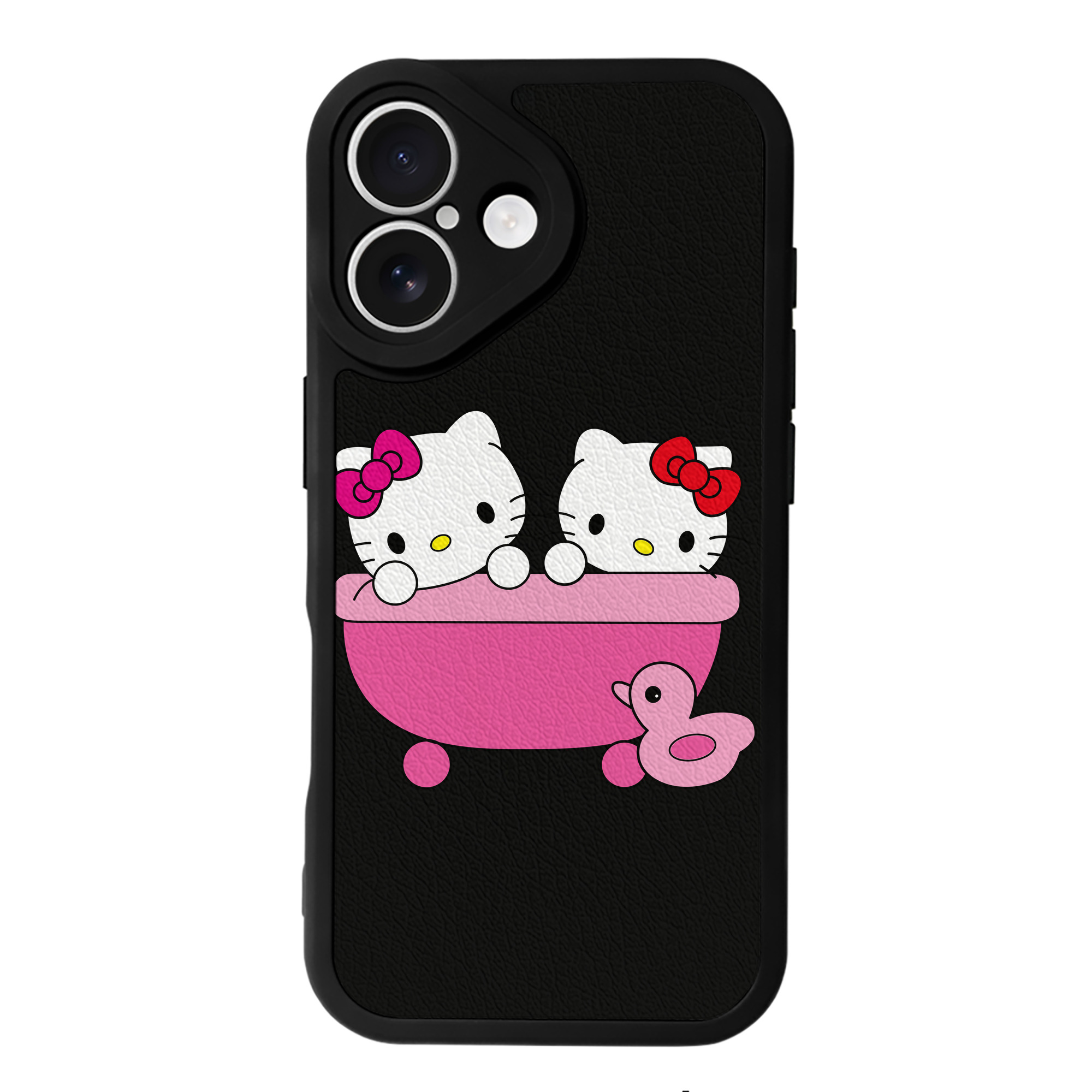 （画像用） Hello Kitty ハローキティ 【iPhone 16シリーズ対応】シリコンスマホケース（レザー調） 材質：シリコン